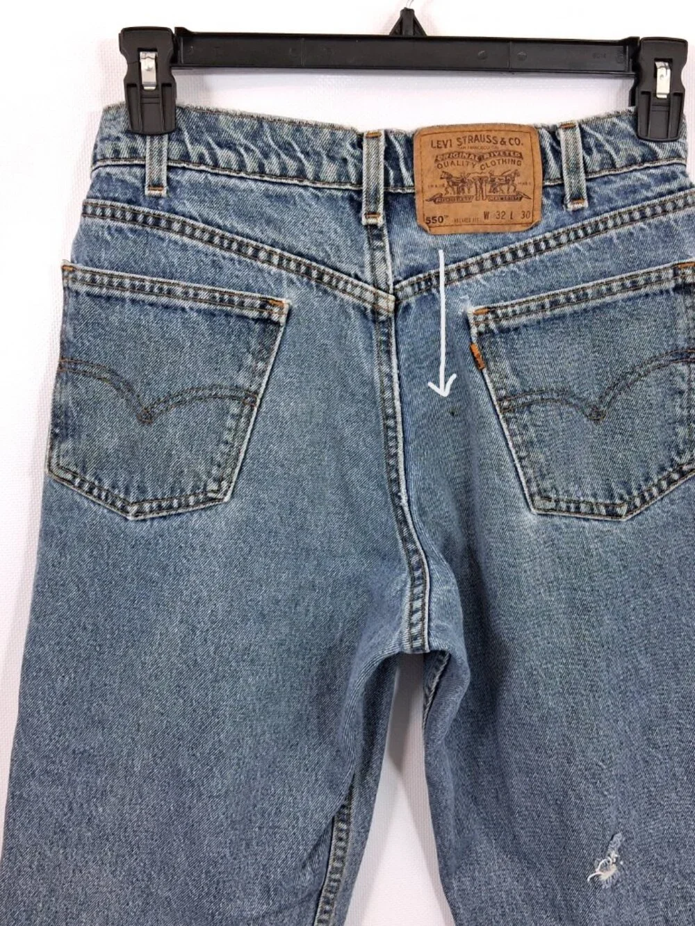 Vintage Levis 550 Straight Leg Jeans Orange Tab Stone Wash 80s 90s Y2K Men 32